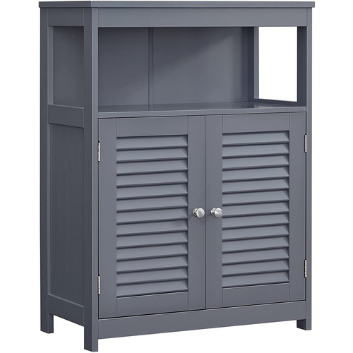 VASAGLE Floor Cabinet with Shelf and 2 Doors Gray