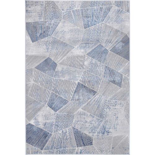 Isaiah Grey Blue Tiled Geometric Rug 120x170cm