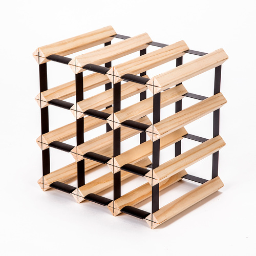 Timber Wine Rack Storage Cellar Organiser 12 Bottle