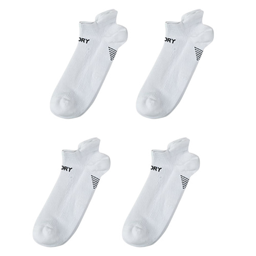 4X Rexy Seamless Sport Sneakers Socks Large Non-Slip Heel Tab WHITE