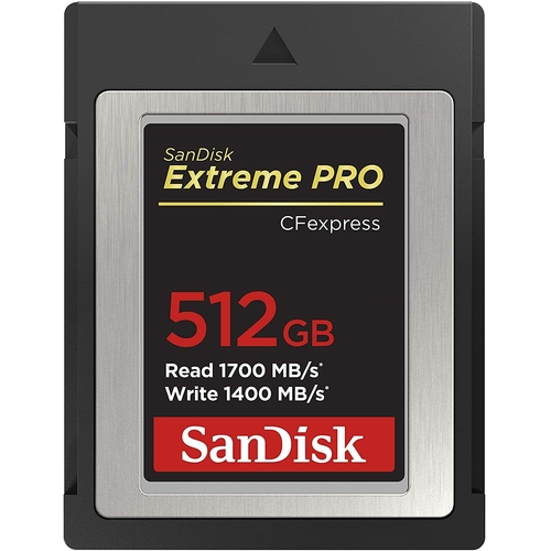 SanDisk 512GB Extreme PRO CFexpress Card Type B - SDCFE-512G-GN4NN READ 1700 MB/S WRITE 1400MB/S