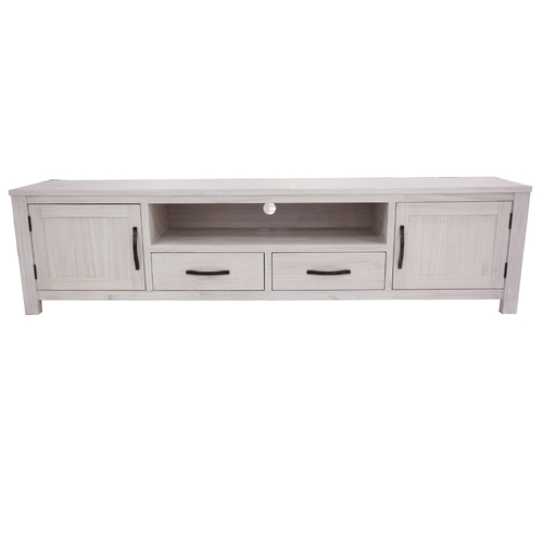 Foxglove ETU Entertainment TV Unit 216cm 2 Drawer 2 Door Mt Ash Wood - White