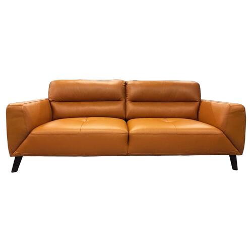 Downy  Genuine Leather Sofa 3 Seater Upholstered Lounge Couch - Tangerine