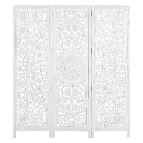 Jans 3 Panel Room Divider Screen Privacy Shoji Timber Wood Stand - White