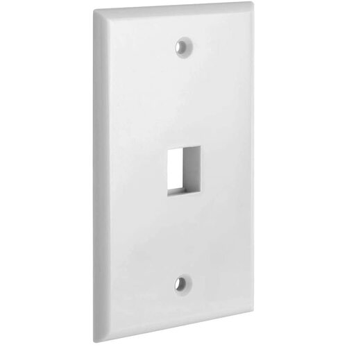 1 Port QuickPort outlet Wall Plate face plate, Single Gang White