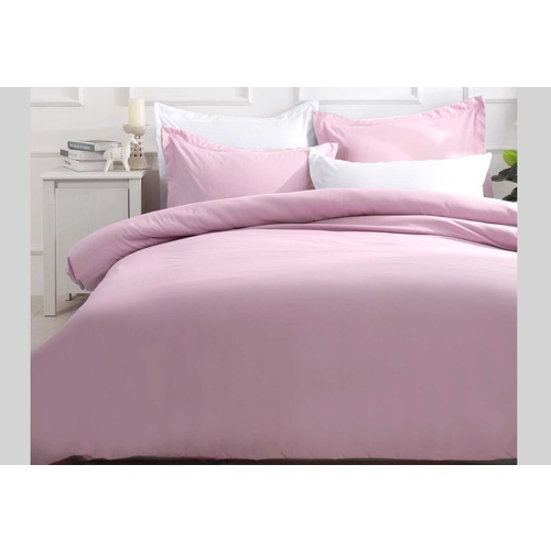 Luxton King Size Pink Color Quilt Cover Set (3PCS)