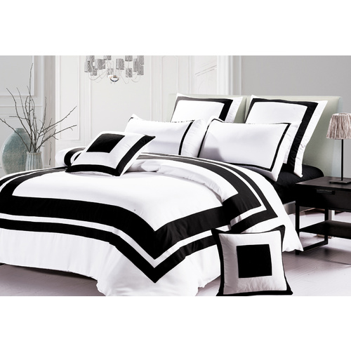 Luxton Queen Size Black and White Quilt Cover Set (3PCS)