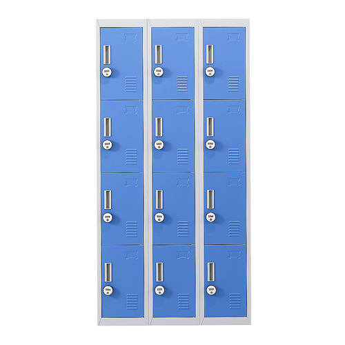 12-Door Locker for Office Gym Shed School Home Storage - 4-Digit Combination Lock