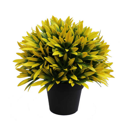 Small Potted Artificial Decorative Yellow Lily Plant UV Resistant 20cm